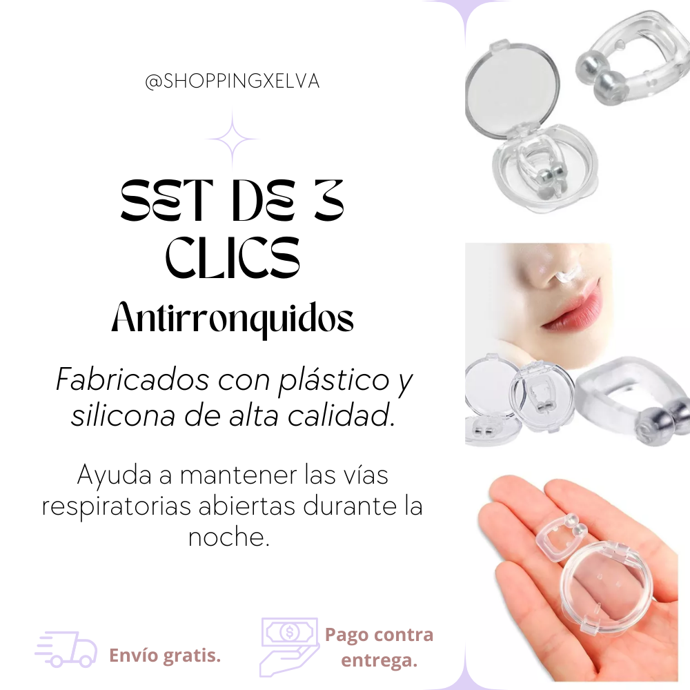 Set De 3 Clic Antirronquidos