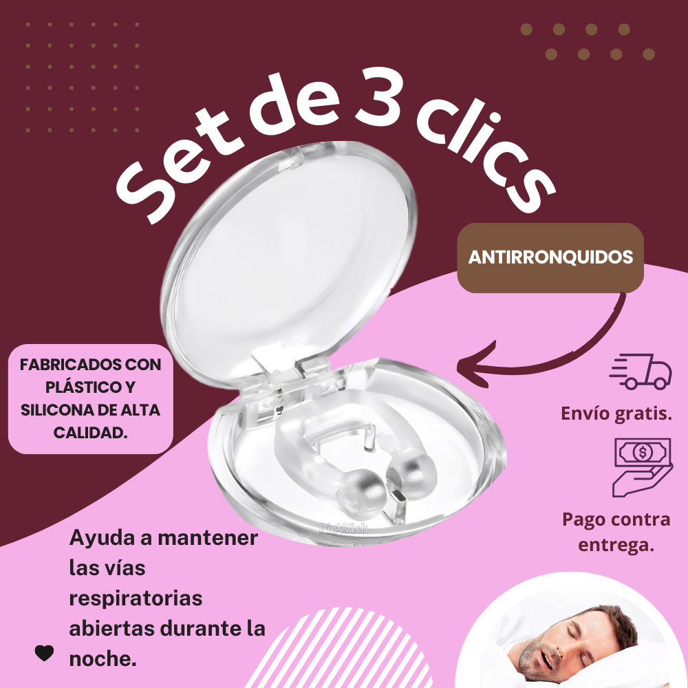 Set De 3 Clic Antirronquidos