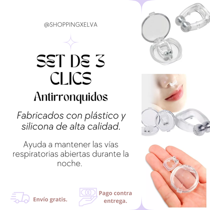 Set De 3 Clic Antirronquidos